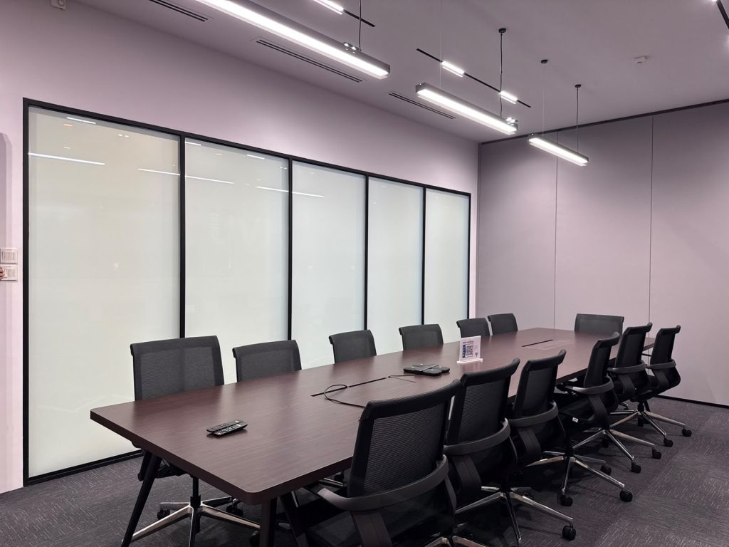 Smart film in office meeting room